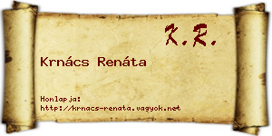 Krnács Renáta névjegykártya